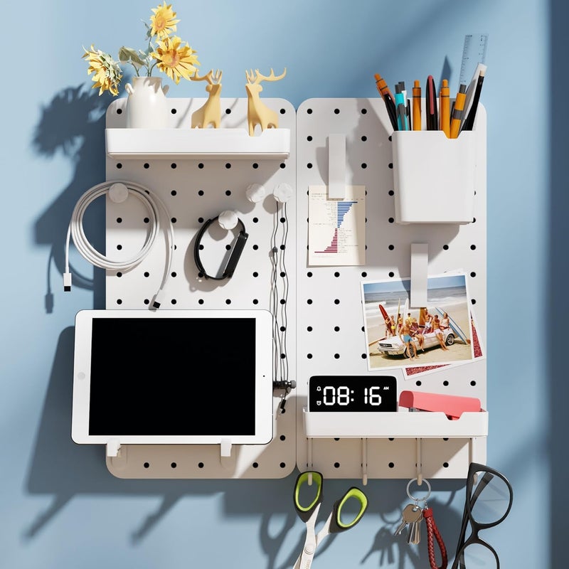 DAIMOT Pegboard Combination Kit - Pegboards and Accessories Modular Hanging for Wall Organizer, Crafts Organization, Ornaments Display, Nursery Storage, Peg Board (2) - Image 1
